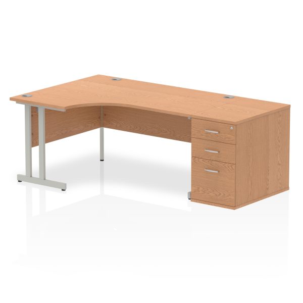 Pulse 1600mm Cantilever Left Crescent Desk Workstation - Image 23