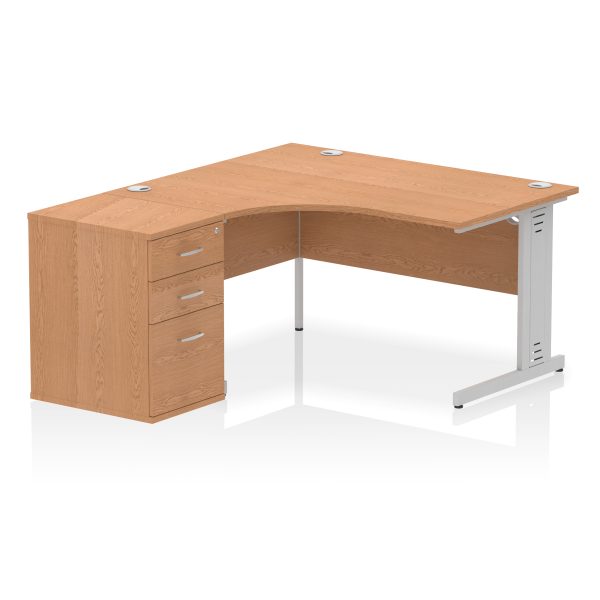 Pulse 1400mm Cable Managed Left Crescent Desk Workstation - Image 35