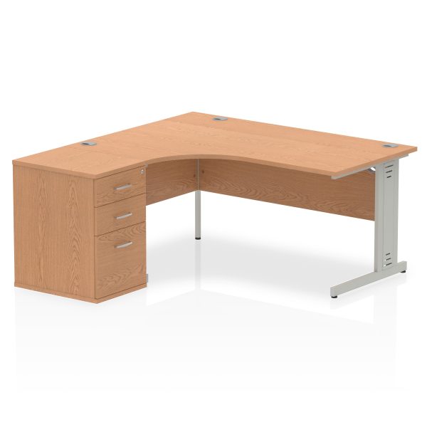 Pulse 1600mm Cable Managed Left Crescent Desk Workstation - Image 19