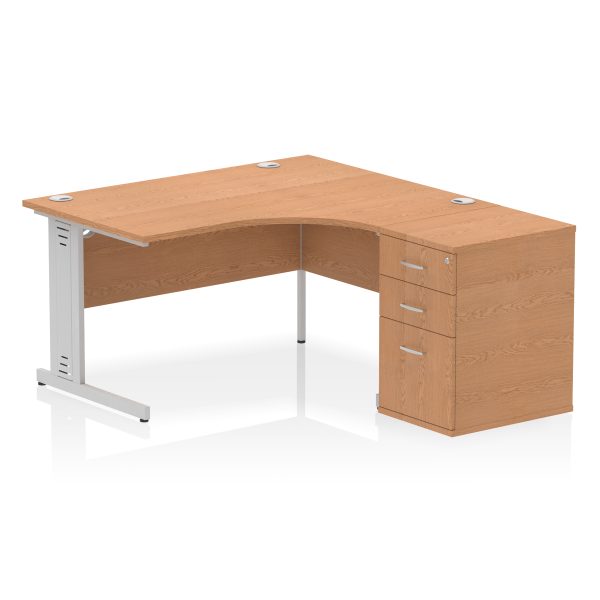Pulse 1400mm Cable Managed Right Crescent Desk Workstation - Image 35