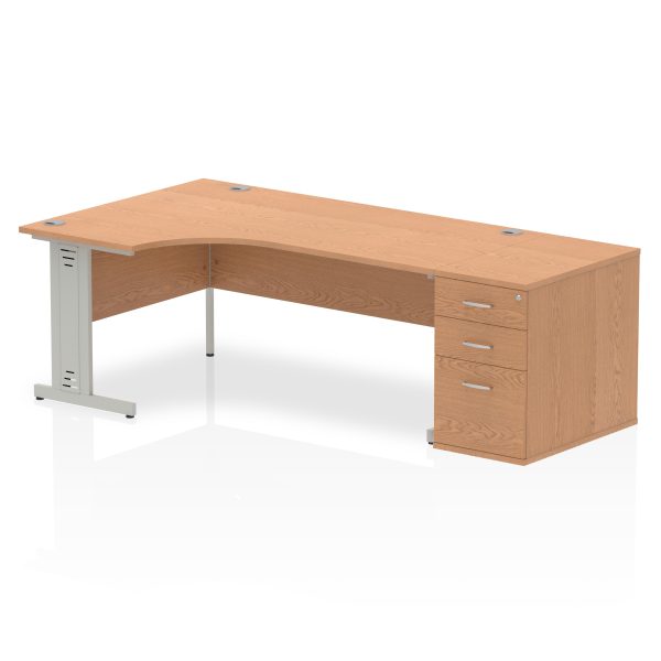 Pulse 1800mm Cable Managed Left Crescent Desk Workstation - Image 23