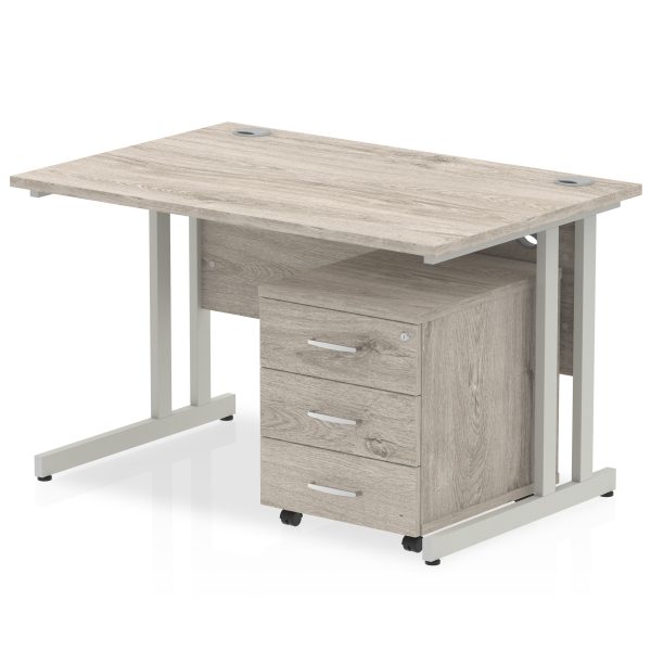 Pulse 1200mm Cantilever Straight Desk With Mobile Pedestal - Image 6