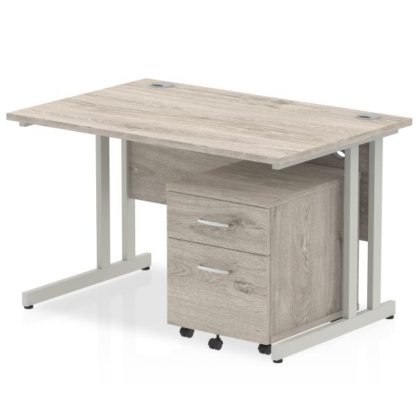 Pulse 1200mm Cantilever Straight Desk With Mobile Pedestal - Image 5