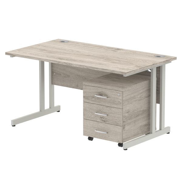 Pulse 1400mm Cantilever Straight Desk With Mobile Pedestal - Image 7