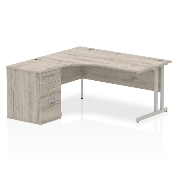 Pulse 1600mm Cantilever Left Crescent Desk Workstation - Image 8
