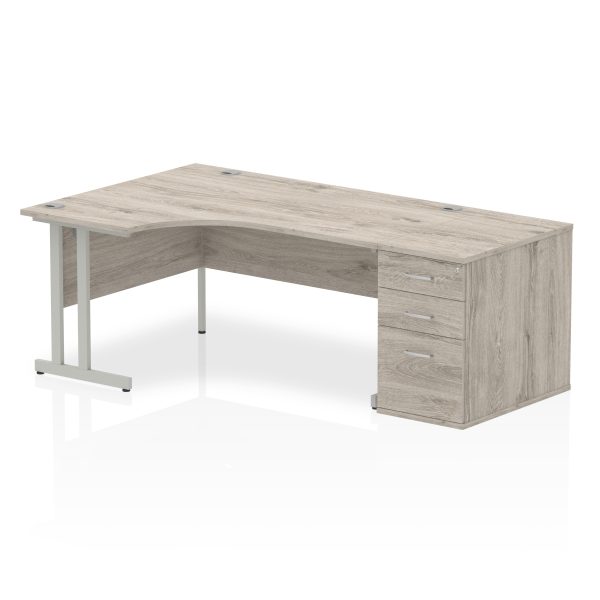Pulse 1600mm Cantilever Left Crescent Desk Workstation - Image 11