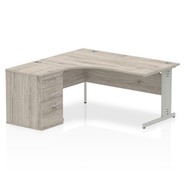 Pulse 1600mm Cable Managed Left Crescent Desk Workstation - Image 7