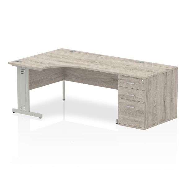 Pulse 1600mm Cable Managed Left Crescent Desk Workstation - Image 10