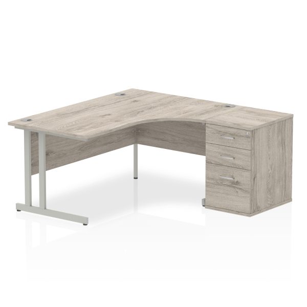 Pulse 1600mm Cantilever Right Crescent Desk Workstation - Image 8
