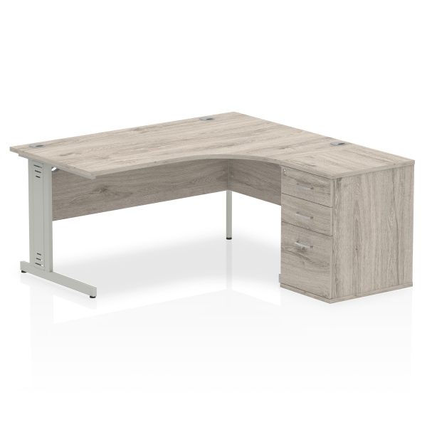 Pulse 1600mm Cable Managed Right Crescent Desk Workstation - Image 8