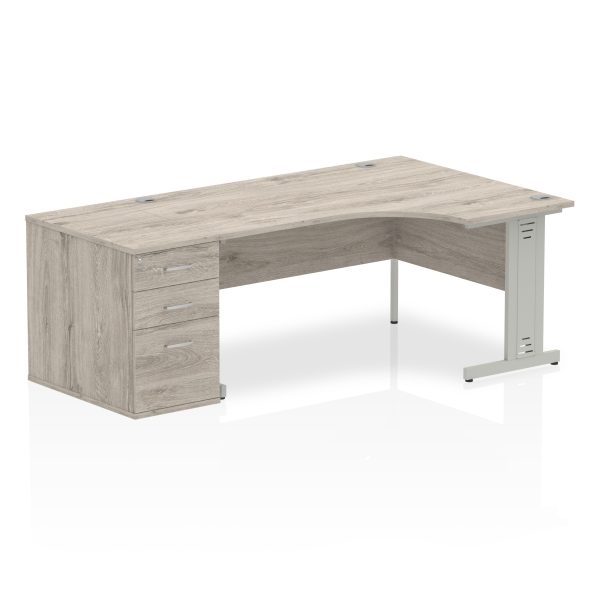 Pulse 1600mm Cable Managed Right Crescent Desk Workstation - Image 11