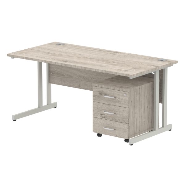 Pulse 1600mm Cantilever Straight Desk With Mobile Pedestal - Image 6