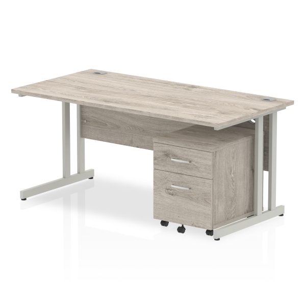 Pulse 1600mm Cantilever Straight Desk With Mobile Pedestal - Image 5