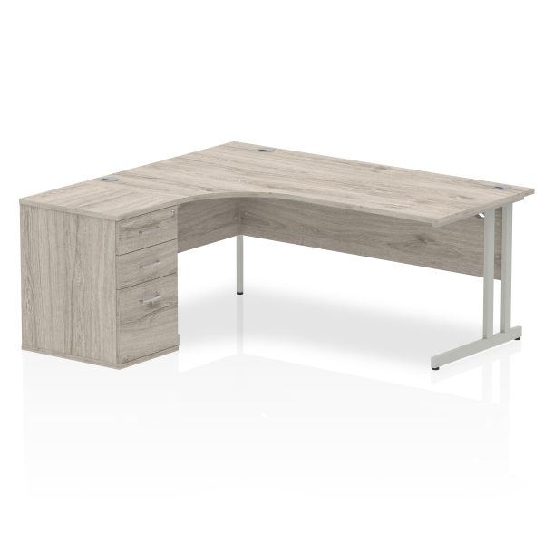 Pulse 1800mm Cantilever Left Crescent Desk Workstation - Image 8