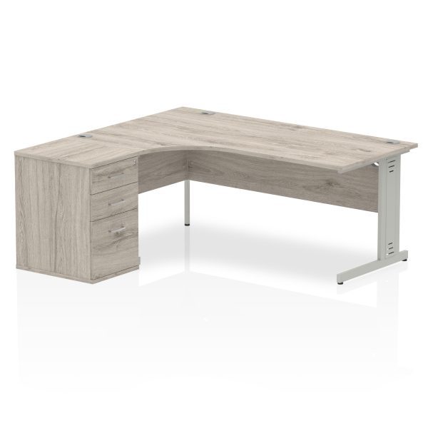 Pulse 1800mm Cable Managed Left Crescent Desk Workstation - Image 8