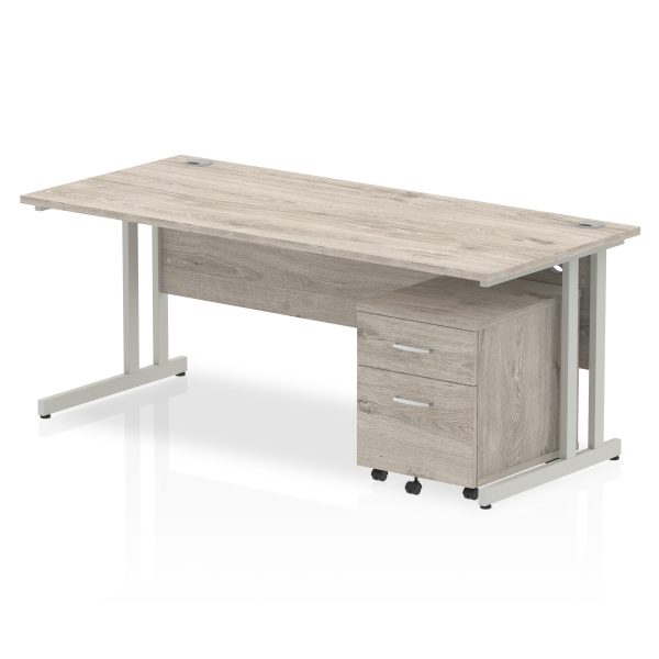 Pulse 1800mm Cantilever Straight Desk With Mobile Pedestal - Image 5