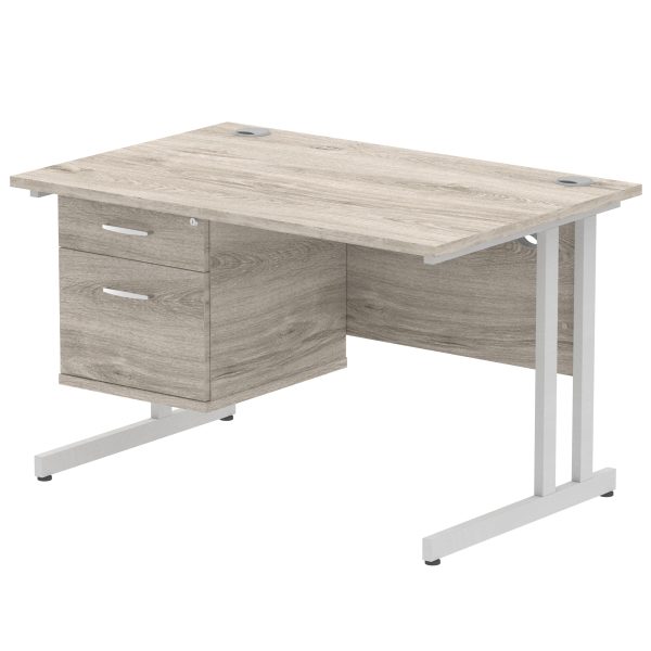 Pulse 1200mm Cantilever Straight Desk With Single Fixed Pedestal - Image 15