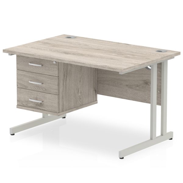 Pulse 1200mm Cantilever Straight Desk With Single Fixed Pedestal - Image 16