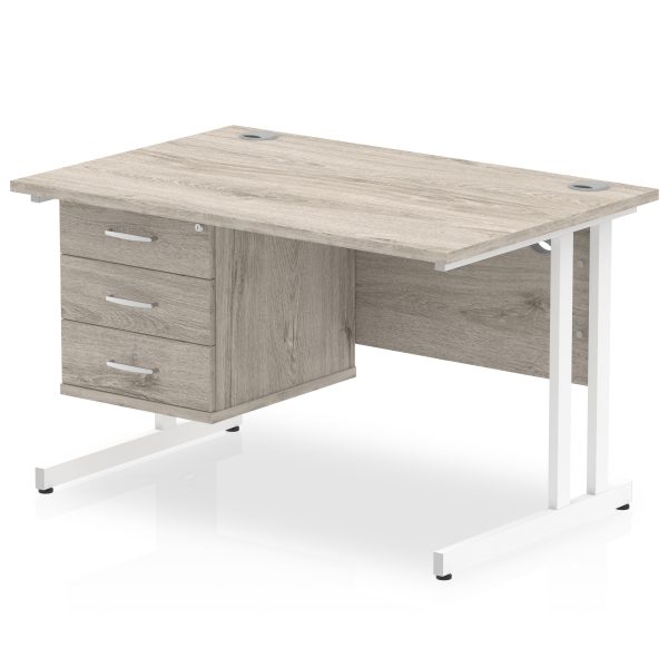 Pulse 1200mm Cantilever Straight Desk With Single Fixed Pedestal - Image 4