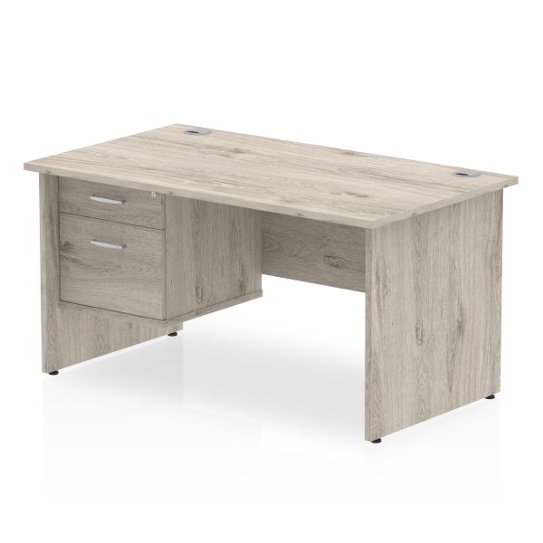 Pulse 1400mm Panel End Straight Desk With Single Fixed Pedestal - Image 8
