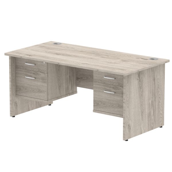 Pulse 1600mm Panel End Straight Desk With Two Fixed Pedestal - Image 7