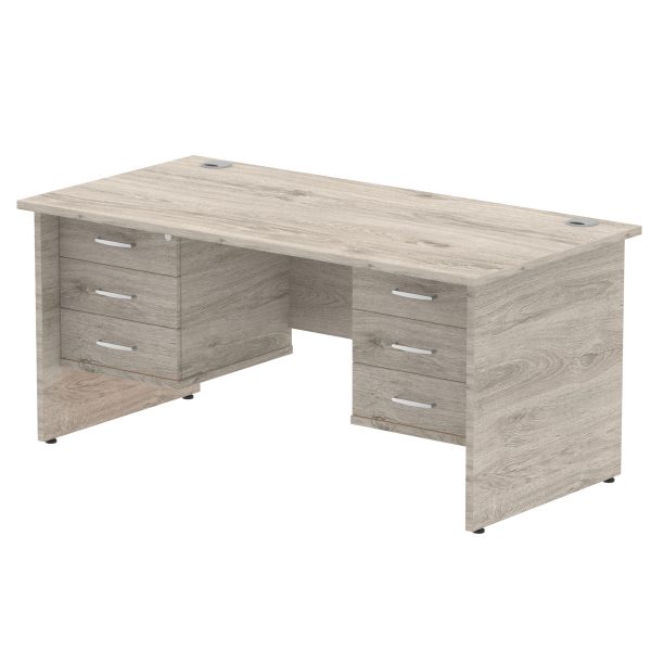 Pulse 1600mm Panel End Straight Desk With Two Fixed Pedestal - Image 8
