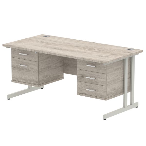 Pulse 1600mm Cantilever Straight Desk With Two Fixed Pedestal - Image 27