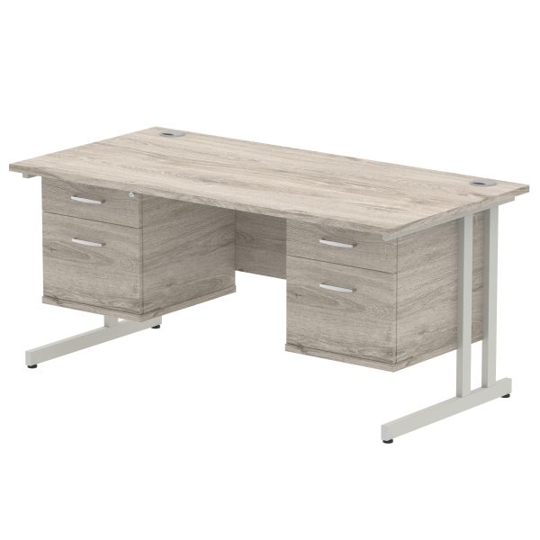 Pulse 1600mm Cantilever Straight Desk With Two Fixed Pedestal - Image 28