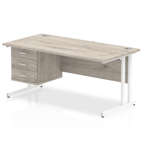 Pulse 1600mm Cantilever Straight Desk With Single Fixed Pedestal - Image 6