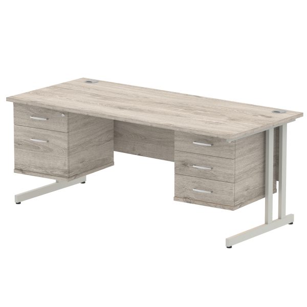 Pulse 1800mm Cantilever Straight Desk With Two Fixed Pedestal - Image 28