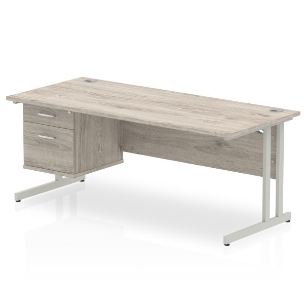 Pulse 1800mm Cantilever Straight Desk With Single Fixed Pedestal - Image 27
