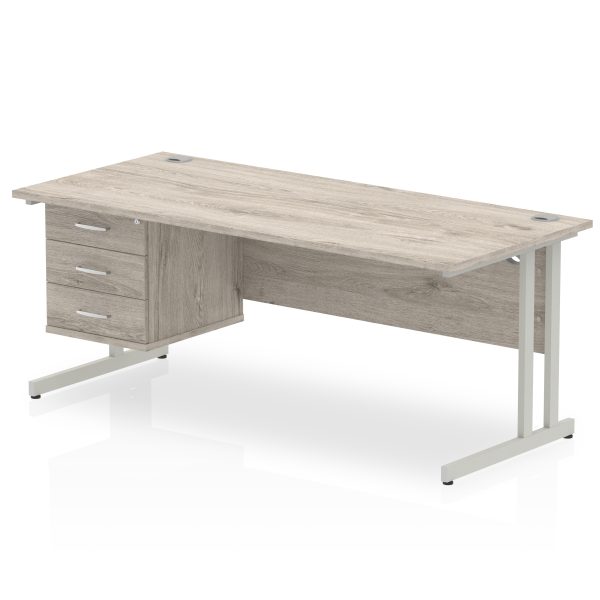 Pulse 1800mm Cantilever Straight Desk With Single Fixed Pedestal - Image 28