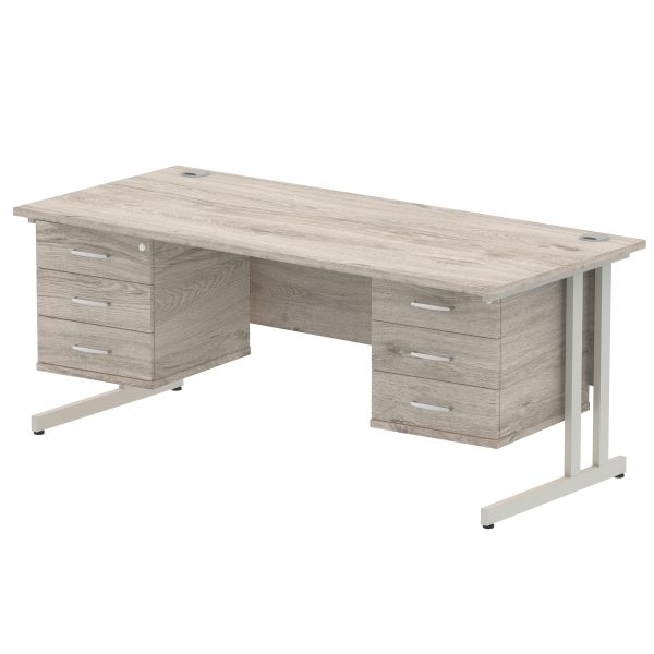 Pulse 1800mm Cantilever Straight Desk With Two Fixed Pedestal - Image 30