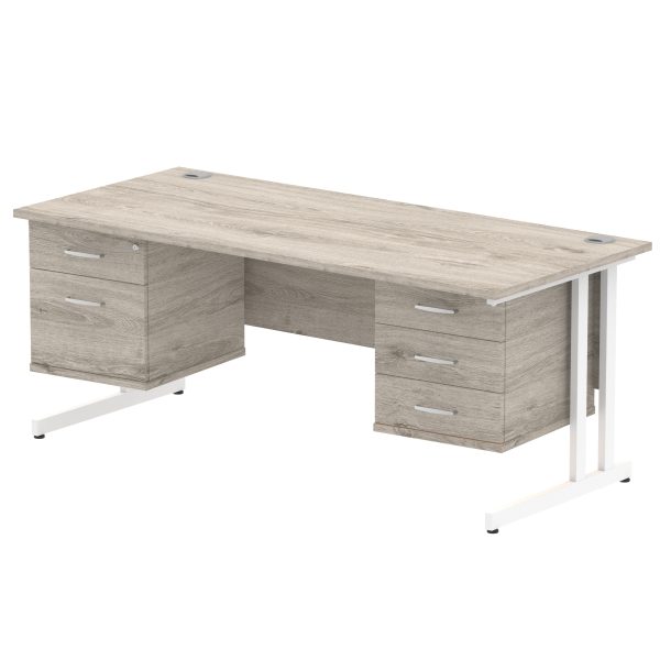 Pulse 1800mm Cantilever Straight Desk With Two Fixed Pedestal - Image 5