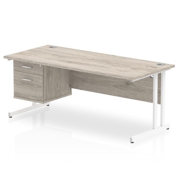 Pulse 1800mm Cantilever Straight Desk With Single Fixed Pedestal - Image 5