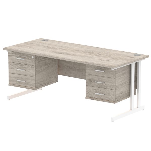 Pulse 1800mm Cantilever Straight Desk With Two Fixed Pedestal - Image 7