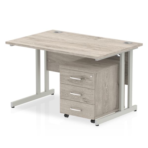 Pulse 1200mm Cantilever Straight Desk With Mobile Pedestal - Image 8