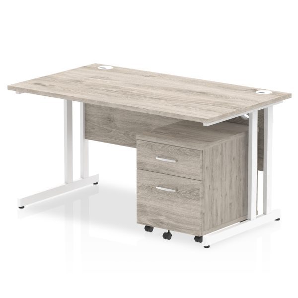 Pulse 1400mm Cantilever Straight Desk With Mobile Pedestal - Image 6