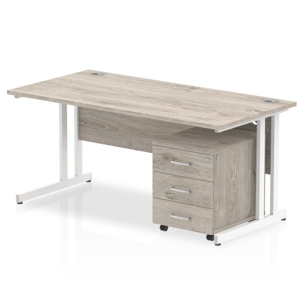 Pulse 1600mm Cantilever Straight Desk With Mobile Pedestal - Image 8