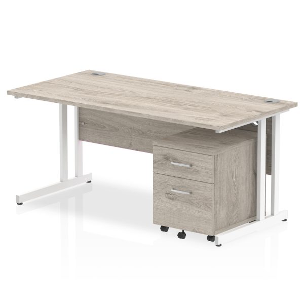 Pulse 1600mm Cantilever Straight Desk With Mobile Pedestal - Image 7