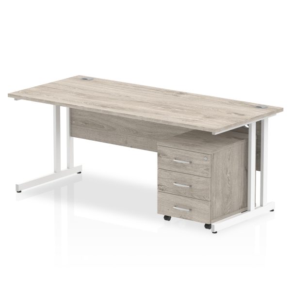 Pulse 1800mm Cantilever Straight Desk With Mobile Pedestal - Image 8