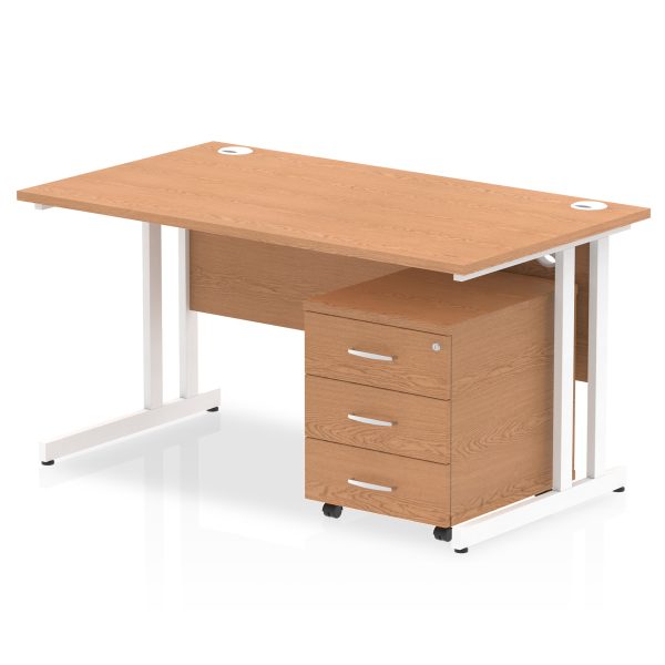 Pulse 1400mm Cantilever Straight Desk With Mobile Pedestal - Image 15