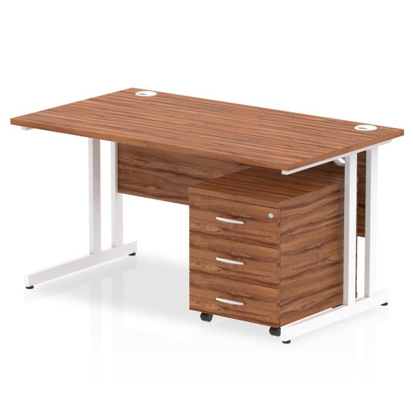 Pulse 1400mm Cantilever Straight Desk With Mobile Pedestal - Image 19