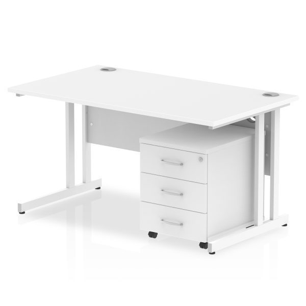Pulse 1400mm Cantilever Straight Desk With Mobile Pedestal - Image 23