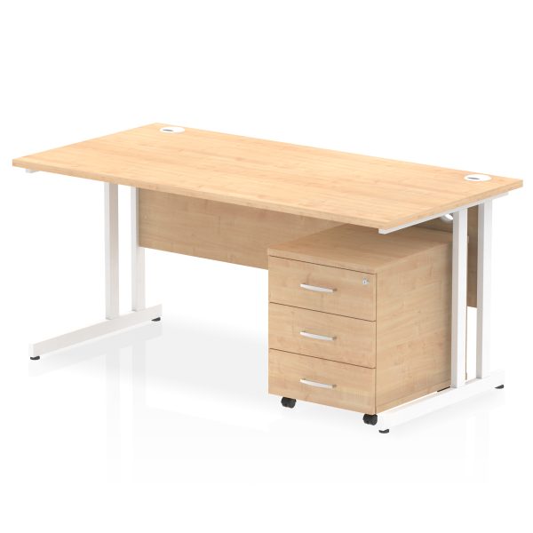 Pulse 1600mm Cantilever Straight Desk With Mobile Pedestal - Image 12