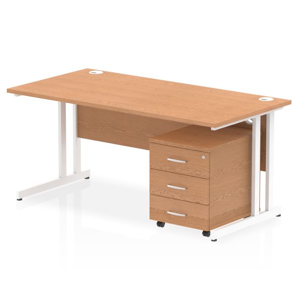 Pulse 1600mm Cantilever Straight Desk With Mobile Pedestal - Image 16