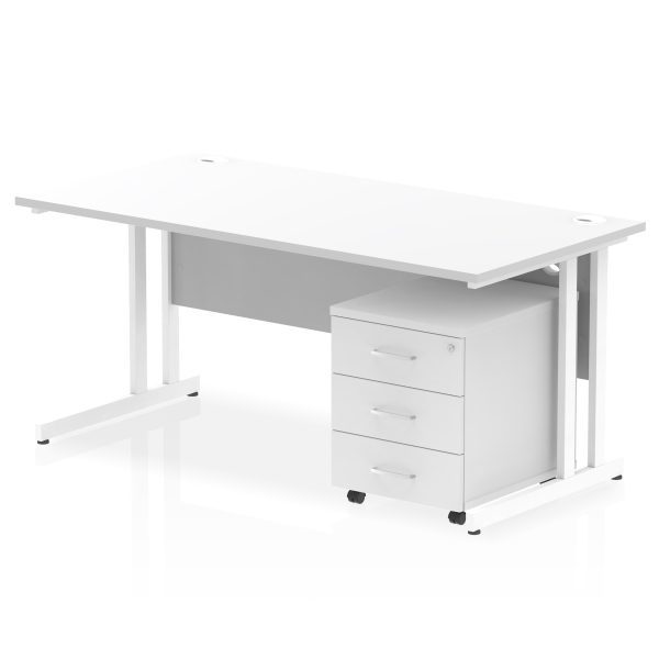 Pulse 1600mm Cantilever Straight Desk With Mobile Pedestal - Image 24