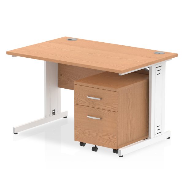 Pulse 1200mm Cable Managed Straight Desk With Mobile Pedestal - Image 15