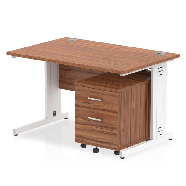 Pulse 1200mm Cable Managed Straight Desk With Mobile Pedestal - Image 19
