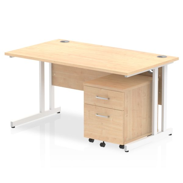 Pulse 1400mm Cantilever Straight Desk With Mobile Pedestal - Image 10
